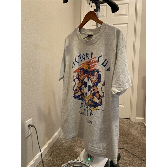 vintage 1992 Victory Cup Soccer Cairo Sports Stadium Large Gray - Picture 8 of 14